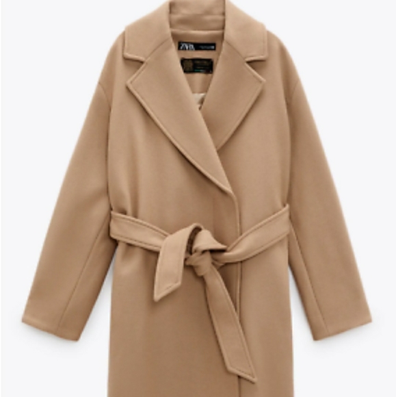SOLD Zara belted wool coat Manteco - Picture 2 of 8